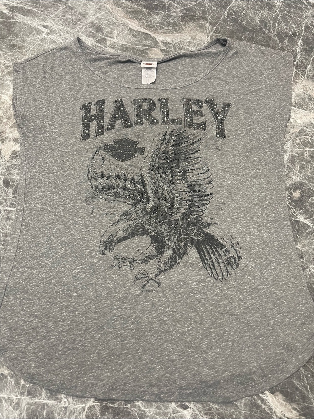 Harley-Davidson woman’s Gray Eagle Studded Tee